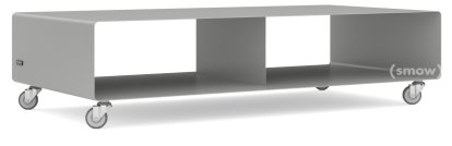 TV Lowboard R 200, Einfarbig, Weißaluminium (RAL 9006), Industrierollen