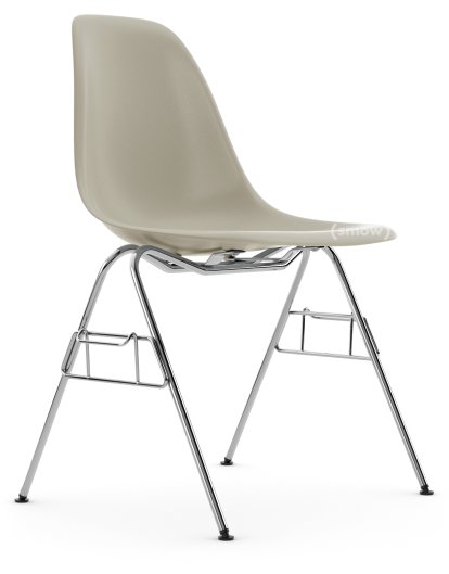 Eames Plastic Side Chair RE DSS / DSS-N, Kieselstein, Ohne Polsterung, Ohne Polsterung, Mit Reihenverbindung (DSS)