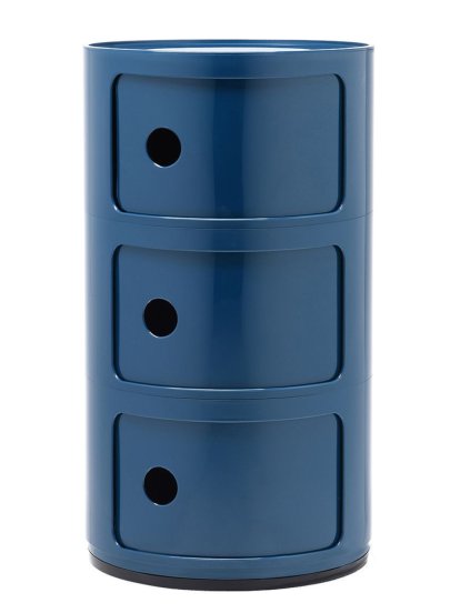 Componibili Container rund 3 Fächer, Blau