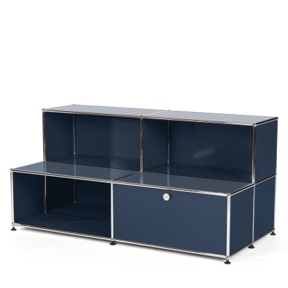 USM Haller Kinder Sideboard M mit Stufen, Stahlblau RAL 5011