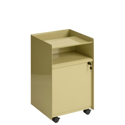 Folded Rollcontainer, H 61,5 cm, Dark beige green, Geschlossen, verschließbar