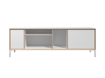 Vertiko Wide Lowboard, Ausführung 2, CPL weiß, Mit Füßen