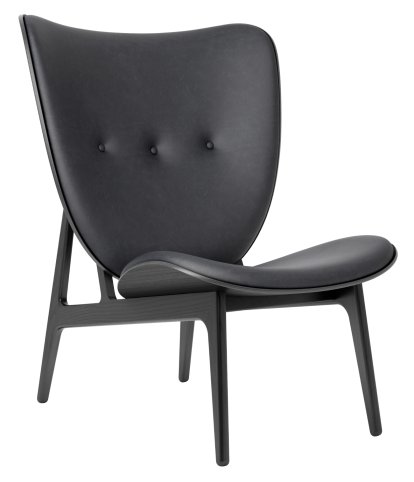 Elephant Lounge Chair, Leder Dunes anthrazit, Eiche schwarz gebeizt