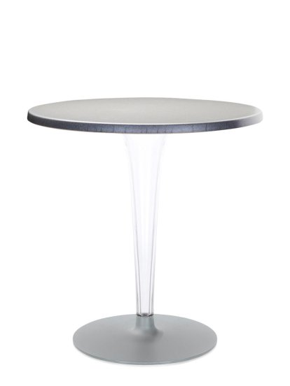 TopTop Esstisch, Rund Ø 70 x H 72 cm, kratzfestes Werzalit, Aluminium