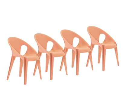 Bell Stuhl Set, 4er Set, Sunrise