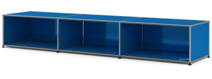 USM Haller Lowboard XL, individualisierbar, Enzianblau RAL 5010, Offen, 50 cm