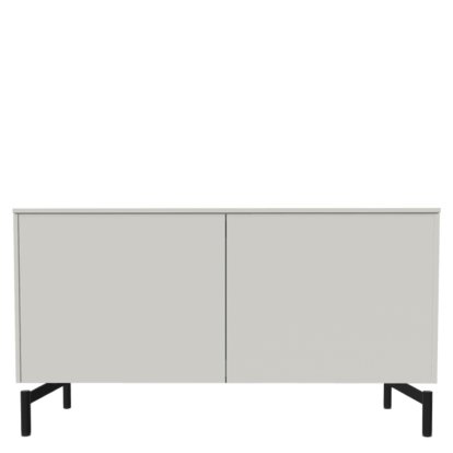 Aventa Sideboard mit Türen, 120 cm, 2 Höhenraster, Melamin weiß, Metallfüße