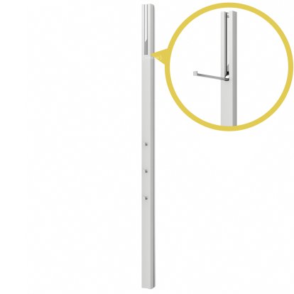 Line Garderobe, Lack Basisfarbe grau-weiß, Chrom glänzend