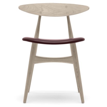 CH33P Stuhl, Eiche Weißöl, Leder burgund