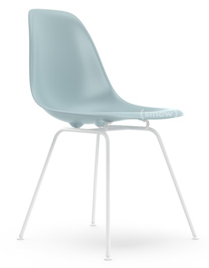 Eames Plastic Side Chair RE DSX, Eisgrau, Ohne Polsterung, Ohne Polsterung, Standardhöhe - 43 cm, Beschichtet weiß