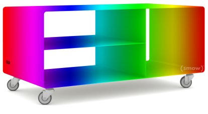 HiFi Lowboard R 104, Wunschfarbe (RAL Classic), Industrierollen