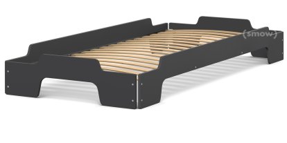 Rolf Heide Stapelliege Komfort, 100 x 200, Anthrazitgrau lackiert, Rollbar