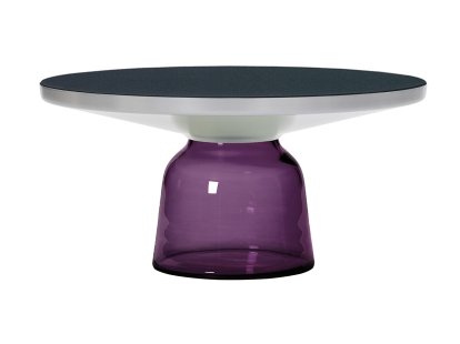 Bell Couchtisch, Aluminium, klar lackiert, Amethystviolett
