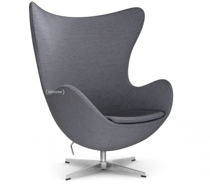 Egg Chair, Christianshavn, Christianshavn 1150 - Orange/Blau, Satingebürstetes Aluminium, Ohne Fußhocker