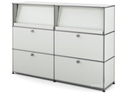 USM Haller Highboard L mit Schrägtablaren, Lichtgrau RAL 7035