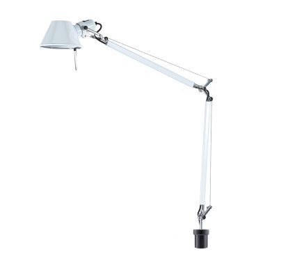 Tolomeo Tischleuchte, Weiß, mit USM-Haltezapfen für USM Haller Tischbein, Halogenlampe
