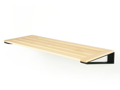 Knax Schuhablage, Ablage 8 (80 cm), Ahorn klarlackiert, Schwarz