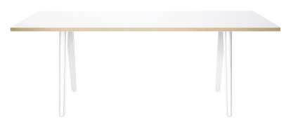 1500, HPL Schichtstoff weiß mit Eichenkante, Weiß