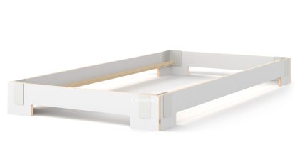 Tagedieb Stapelbett, 100 x 200 cm, Weiß, Ohne Lattenrost