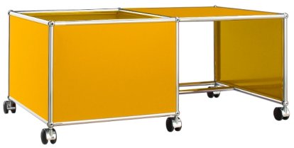 USM Haller Kinder Rolltisch, Kasten links, Goldgelb RAL 1004