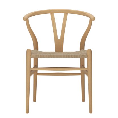 CH24 Wishbone Chair, Buche geölt, Geflecht natur