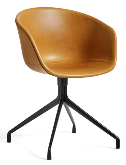About A Chair AAC 21 Stuhl, Leder Sense - cognac, Aluminium schwarz pulverbeschichtet