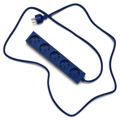 Power Bar / Beam Steckdosenleiste, 5 Steckdosen, Ultra marine, 5 m