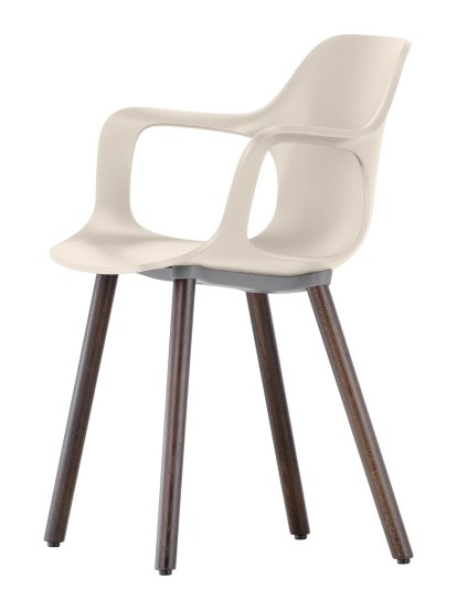 HAL Armchair Wood, Warmgrey, Eiche massiv dunkel, Naturholz Schutzlack
