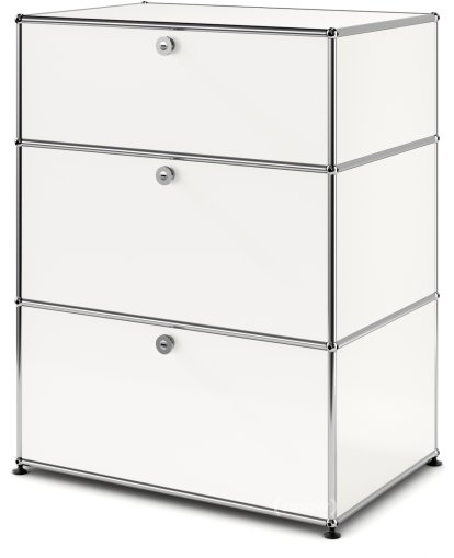 USM Haller Kommode mit 3 Schubladen, H 95 + 4 x B 75 x T 50 cm, Reinweiß RAL 9010