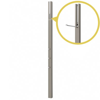 Line Garderobe, Lack Basisfarbe kieselstein, Chrom glänzend