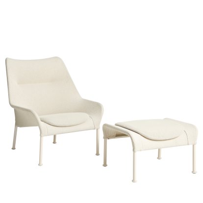 O2 Lounge Sessel, Mit Ottoman, Lift cream / eggshell