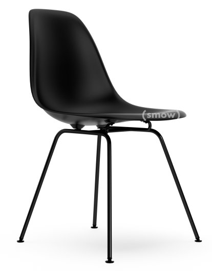 Eames Plastic Side Chair RE DSX, Tiefschwarz, Ohne Polsterung, Ohne Polsterung, Standardhöhe - 43 cm, Beschichtet basic dark