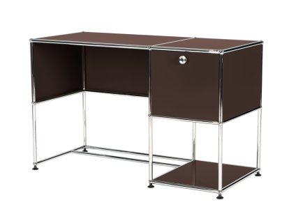 USM Haller Home Office Schreibtisch, USM braun, Ohne Kabeldurchlass