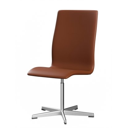 Oxford Bürodrehstuhl, Ohne Armlehnen, Mittelhoher Rücken, Standfuß, Softleder, Cognac
