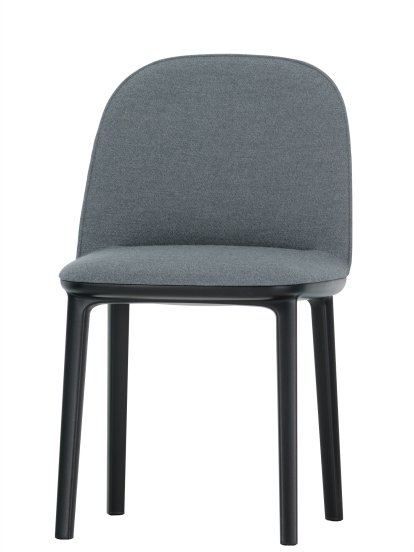 Softshell Side Chair, Nero / cremeweiß, Filzgleiter für harte Böden