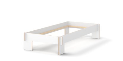 Siebenschläfer Bett, 90 x 200 cm, Ohne Kopfteil, Weiß, Ohne Lattenrost