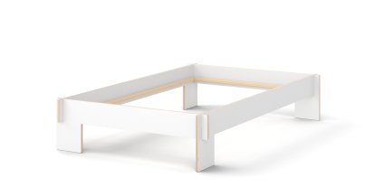 Siebenschläfer Bett, 120 x 200 cm, Ohne Kopfteil, Weiß, Ohne Lattenrost