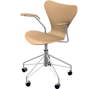 Serie 7 Dreharmlehnstuhl 3217, Holz klar lackiert, Douglasie natur