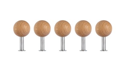 Dots Wandhaken 5er Set, Eiche natur geölt