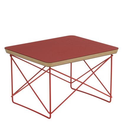 Occasional Table LTR Beistelltisch, Linoleum dark brick, Pulverbeschichtet eames classic red