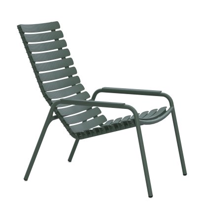 ReCLIPS Lounge Chair, Olive Green, Aluminium-Armlehnen