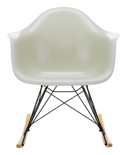 Eames Fiberglass Armchair RAR, Eames parchment, Beschichtet basic dark, Ahorn gelblich