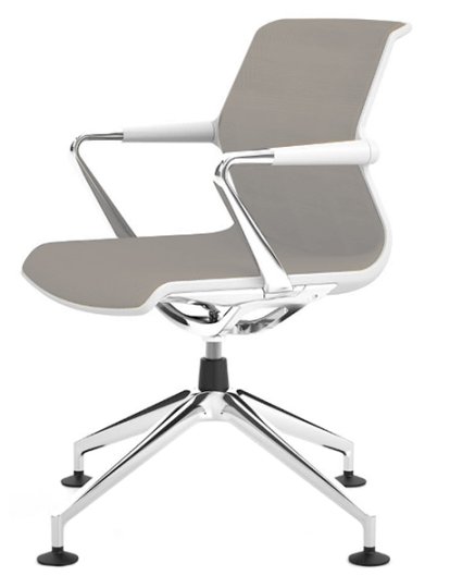 Unix Chair Viersternfuß, Silk Mesh soft grey, Soft grey
