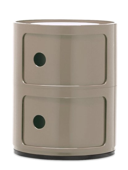 Componibili Container rund 2 Fächer, Taubengrau