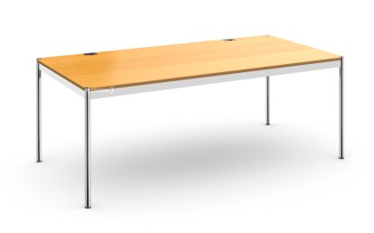 USM Haller Tisch Plus, 200 x 100 cm, 05-Buche natur, Ohne Klappe