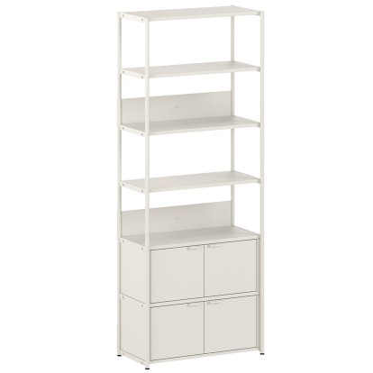 Unit Regal Stahl, 215 m , 2 x Doppeltür, Creme weiß