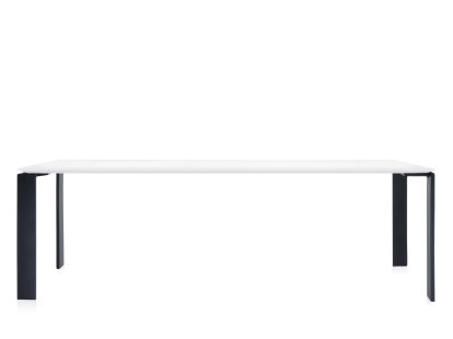 Four Tisch, L 223 x B 79 cm, Soft Touch Weiß, Schwarz lackiert