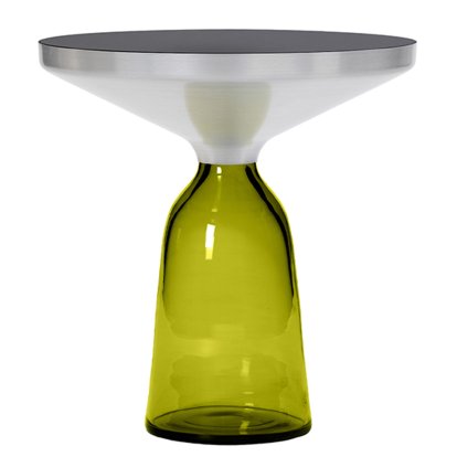 Bell Beistelltisch, Aluminium, klar lackiert, Olivgrün