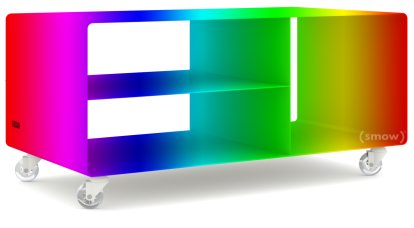 HiFi Lowboard R 104, Wunschfarbe (RAL Metallic), Transparentrollen