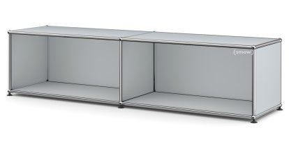 USM Haller Lowboard L offen, USM mattsilber